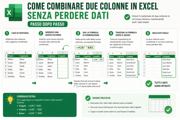 Combinare Due Colonne in Excel