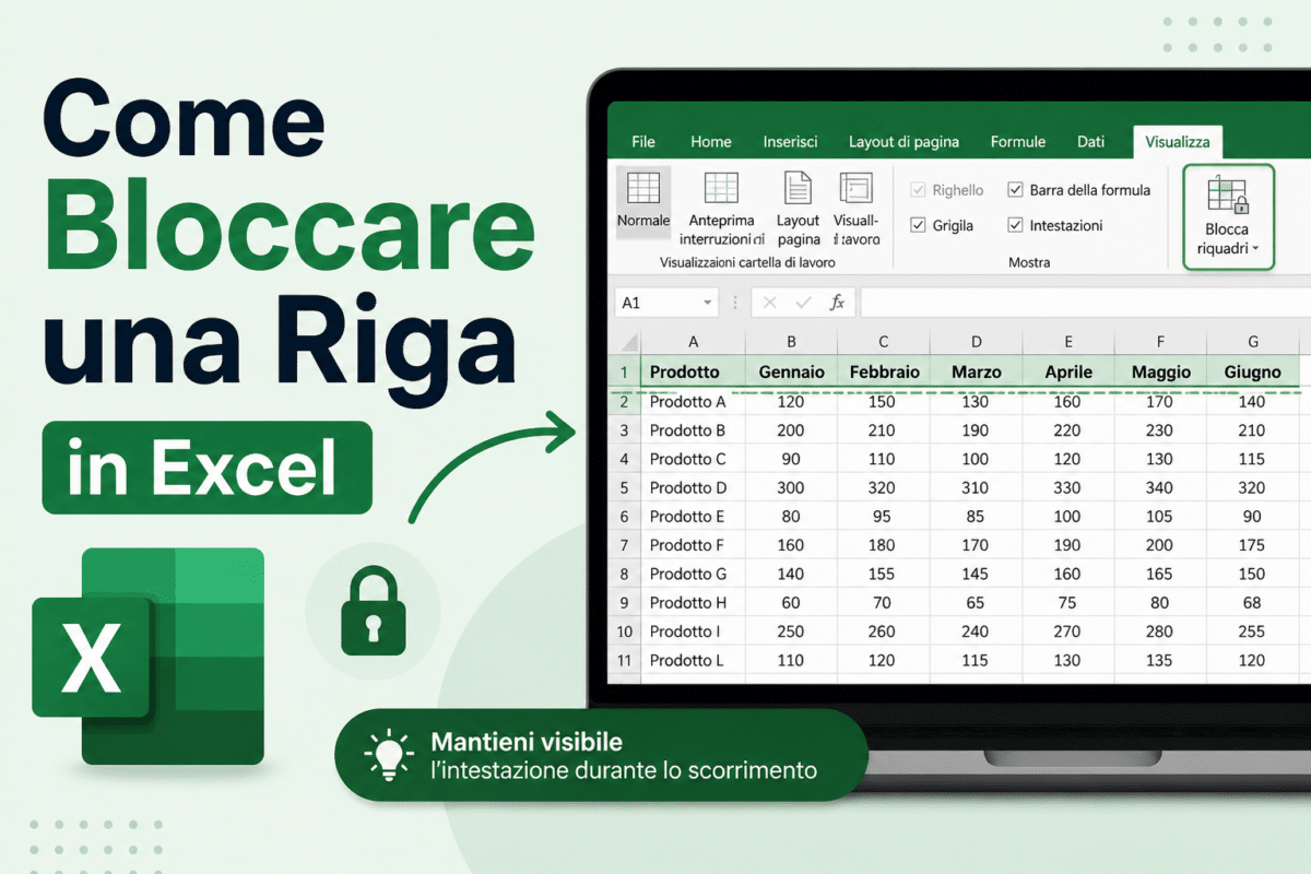 Bloccare una Riga in Excel
