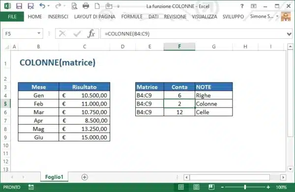 Colonne in Excel
