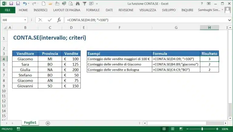 CONTA.SE in Excel
